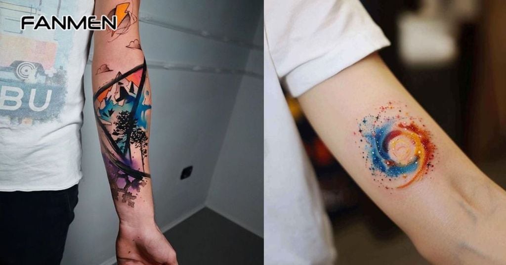 Hình xăm màu nước cho nam
