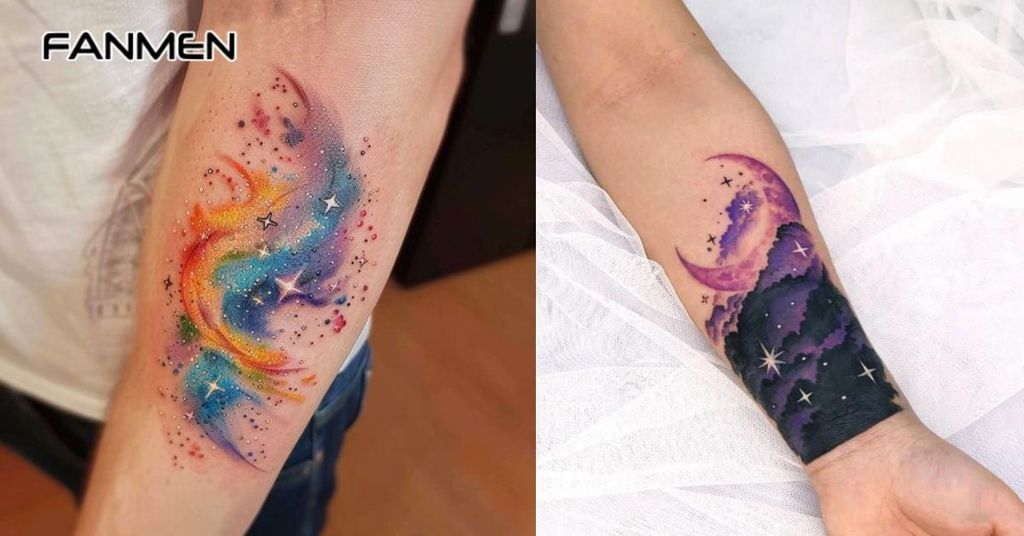 Hình xăm màu nước cho nam