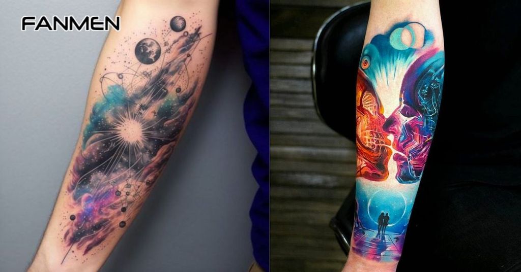 Hình xăm màu nước cho nam