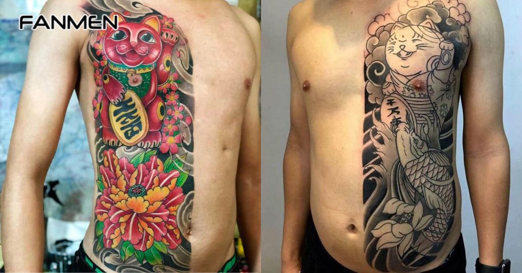 Hình xăm mèo thần tài mẫu 1