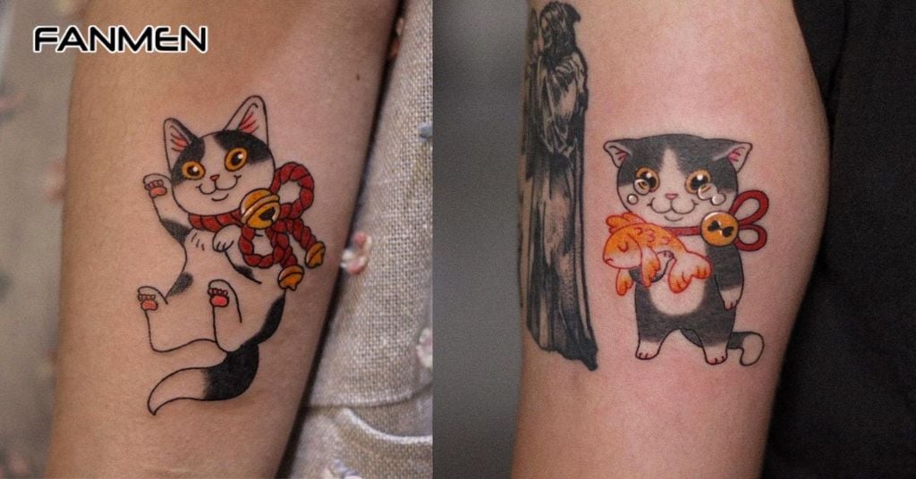 Hình xăm Mèo Thần Tài độc đáo khác 5