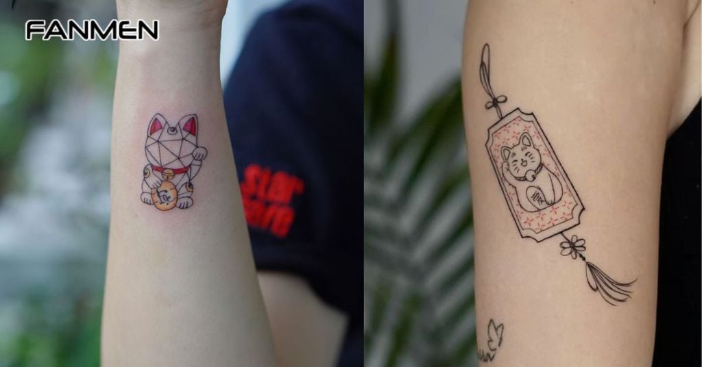 Hình xăm Mèo Thần Tài mini 5