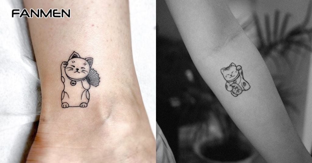 Hình xăm Mèo Thần Tài mini 6