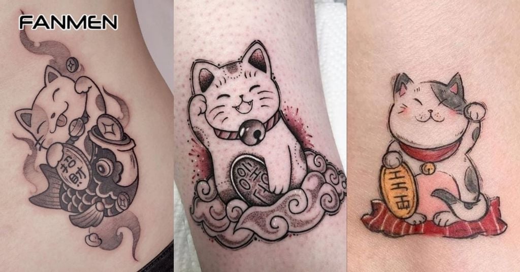 Hình Xăm Mèo Thần Tài Mini