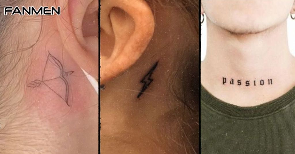 Hình xăm mini đẹp cho nam ở cổ mẫu 17