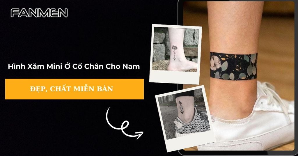 Hình xăm mini ở cổ chân cho nam
