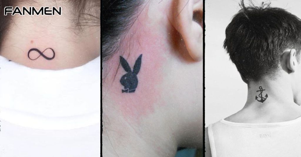 Hình xăm mini ở cổ nam đẹp mẫu 10