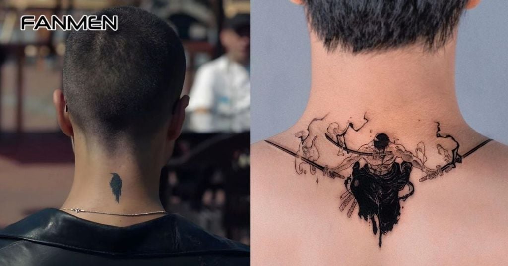 Hình xăm mini đẹp cho nam ở gáy