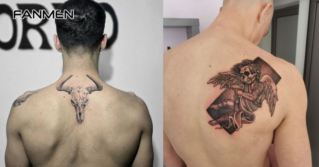 Hình xăm mini đẹp cho nam ở lưng