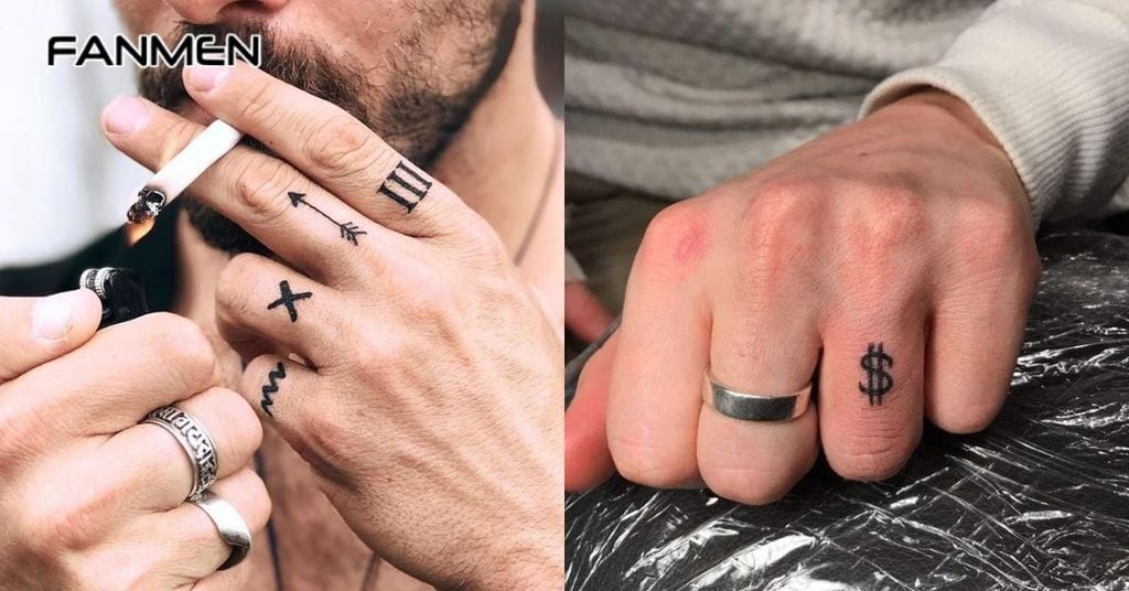 Hình xăm mini cho nam ở ngón tay