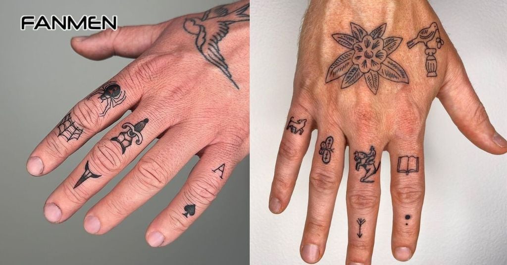 Hình xăm mini cho nam ở ngón tay