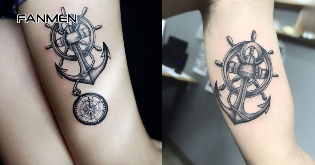 Hình xăm mỏ neo và bánh lái