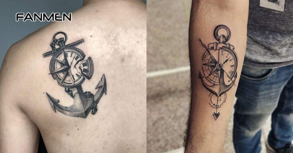 Hình xăm mỏ neo và đồng hồ