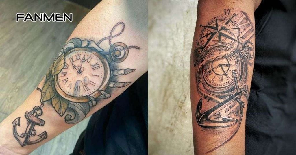 Hình xăm mỏ neo và đồng hồ