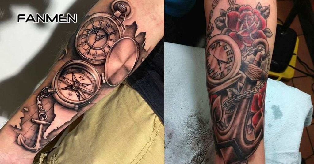 Hình xăm mỏ neo và đồng hồ