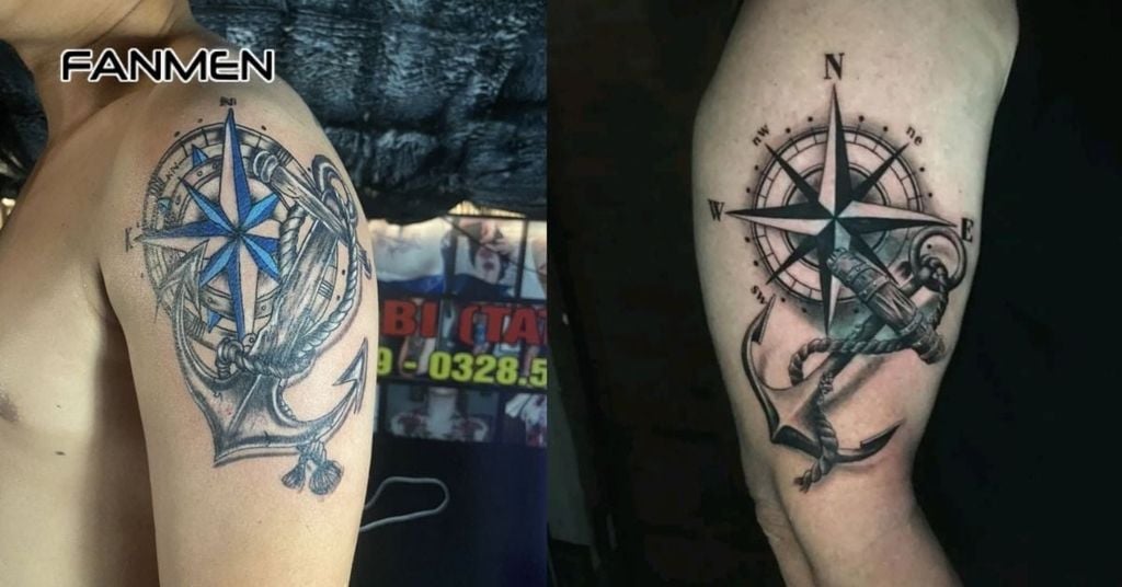 Mẫu hình xăm la bàn mỏ neo