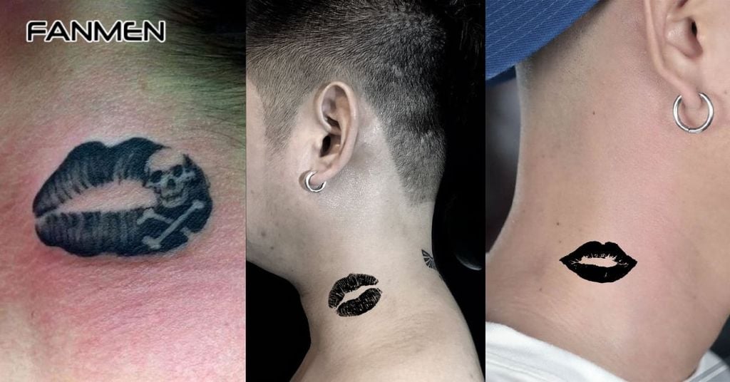 Hình Xăm Môi Đen Trắng Tối Giản 3