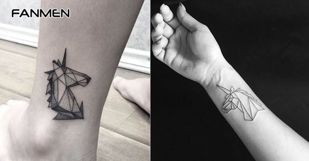 Hình xăm ngựa phong cách Geometric 7