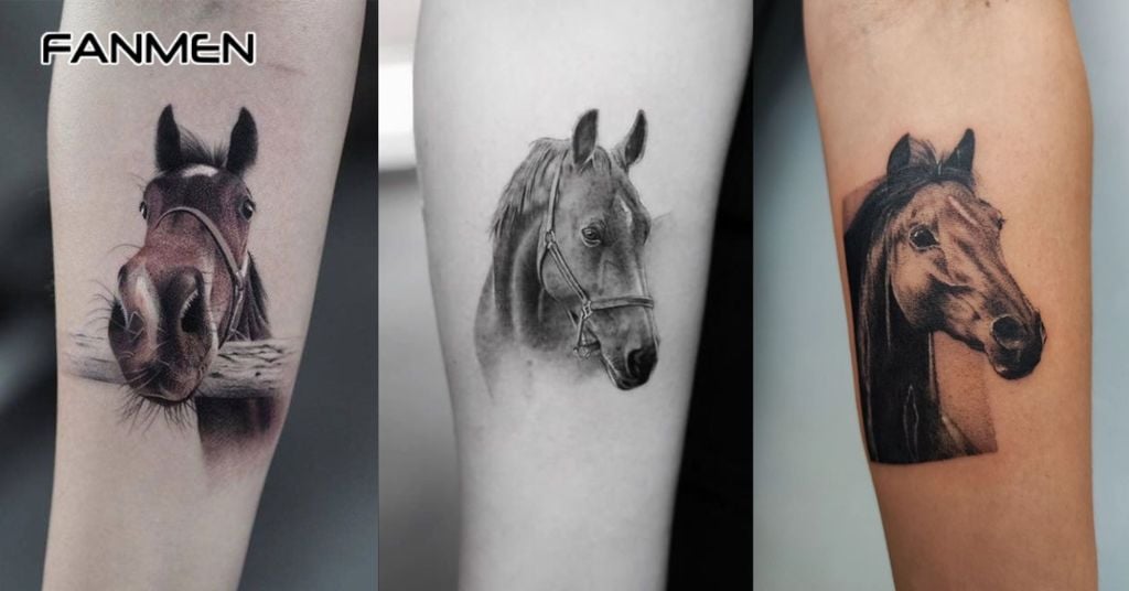 Hình Xăm Ngựa Realistic