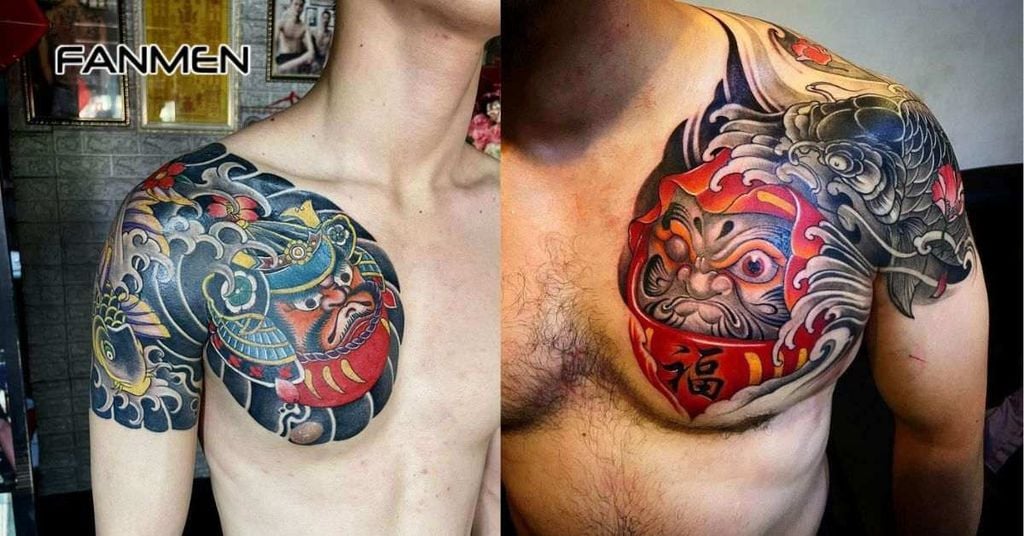 Hình xăm trước ngực nam phong cách Nhật cổ