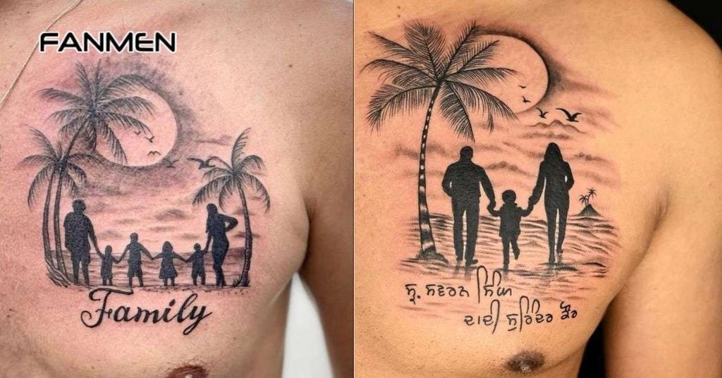 Hình xăm ở ngực nam ý nghĩa về gia đình