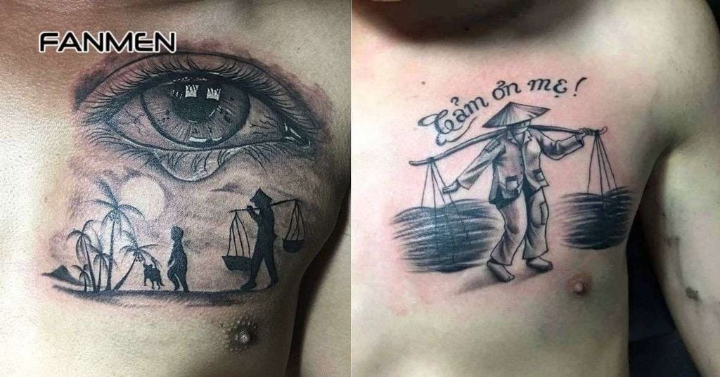 Hình xăm ở ngực nam ý nghĩa về gia đình