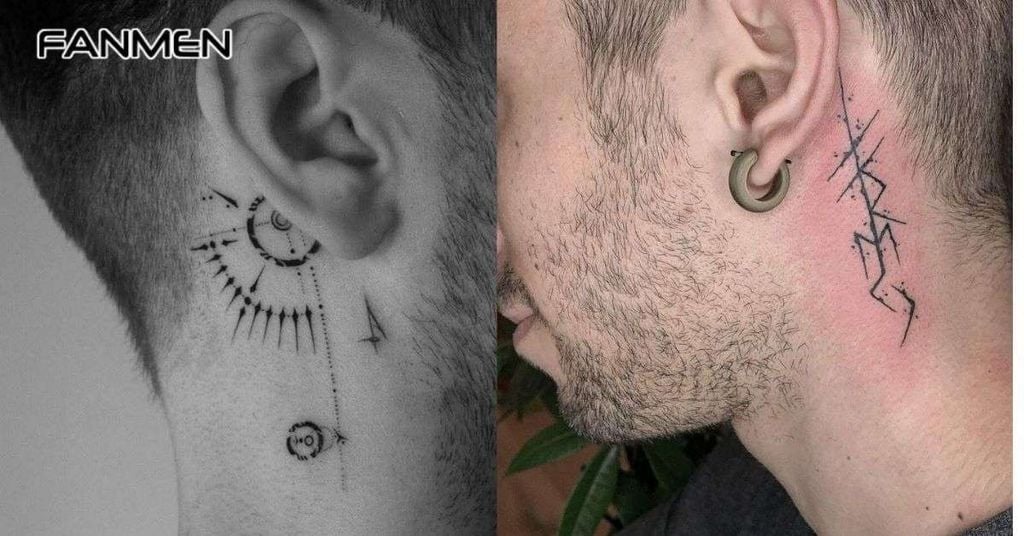 Hình xăm nhỏ sau tai cho nam