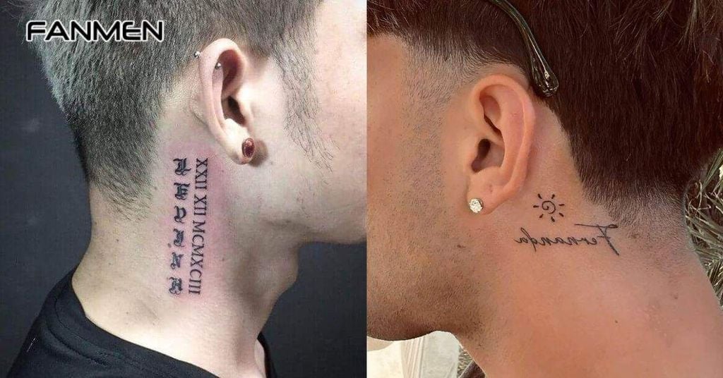 Hình xăm nhỏ sau tai cho nam