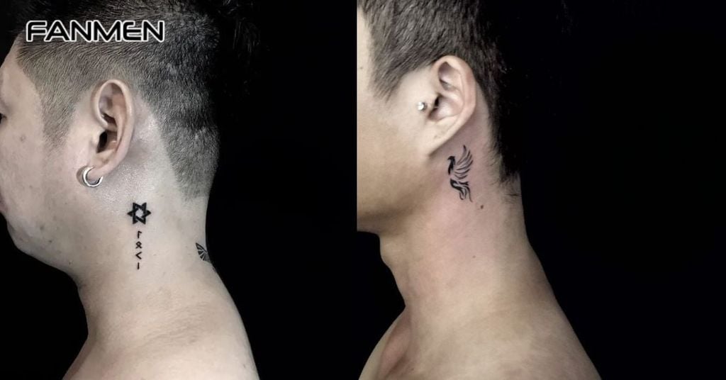 Hình xăm nhỏ sau tai cho nam