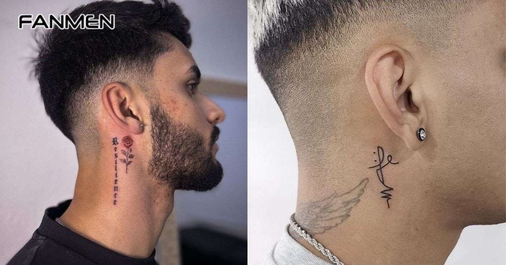 Hình xăm nhỏ sau tai cho nam