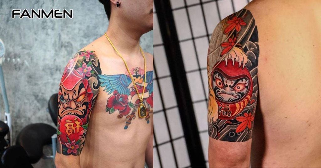 Hình xăm nửa tay nam phong cách Nhật Bản