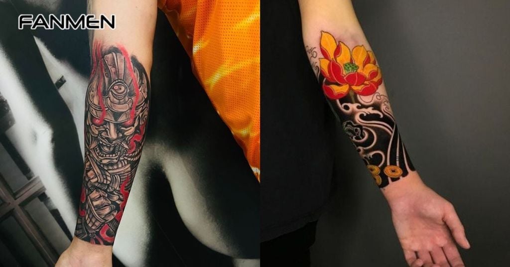 Hình xăm nửa tay nam phong cách Nhật Bản