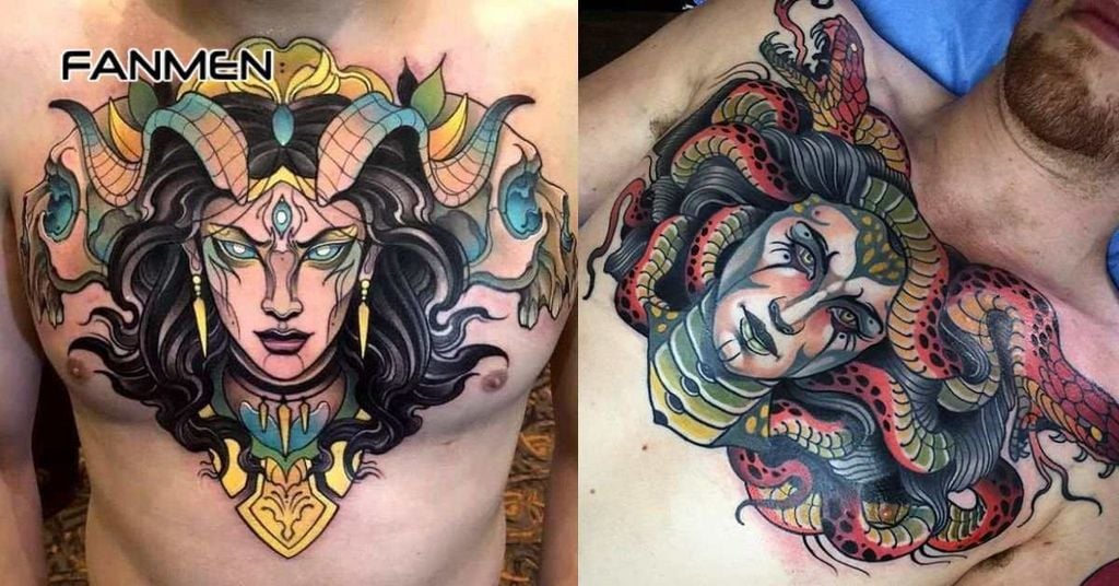 Hình xăm ở ngực nam chất