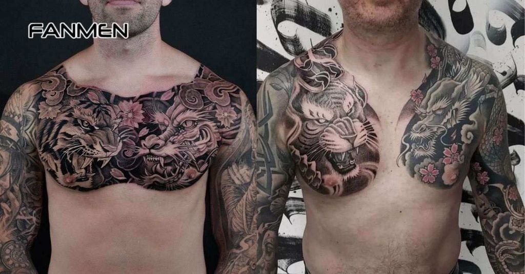 Hình xăm ở ngực nam chất