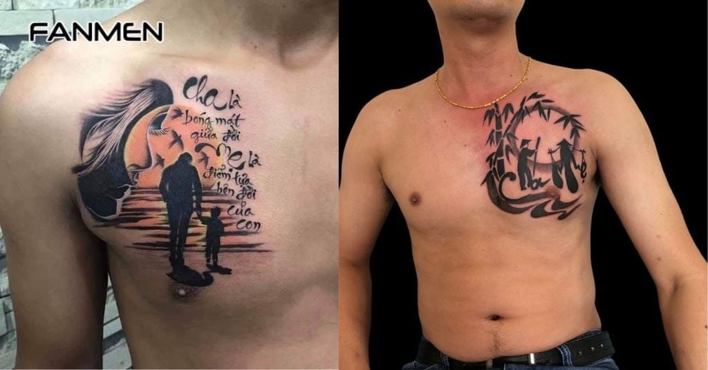 hình xăm ở ngưc nam nhỏ