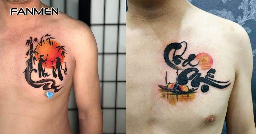 hình xăm ở ngưc nam nhỏ