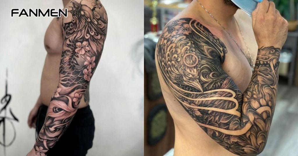 Hình xăm phượng hoàng full tay 11