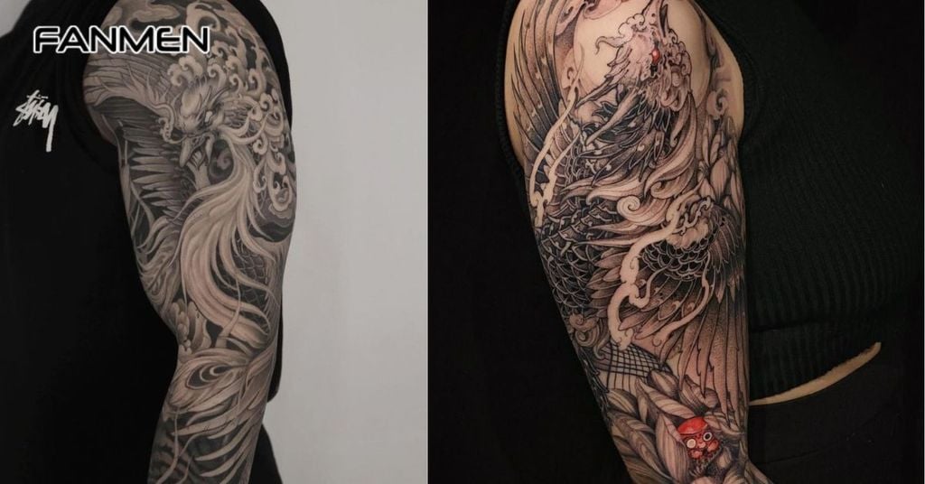 Hình xăm phượng hoàng full tay 12