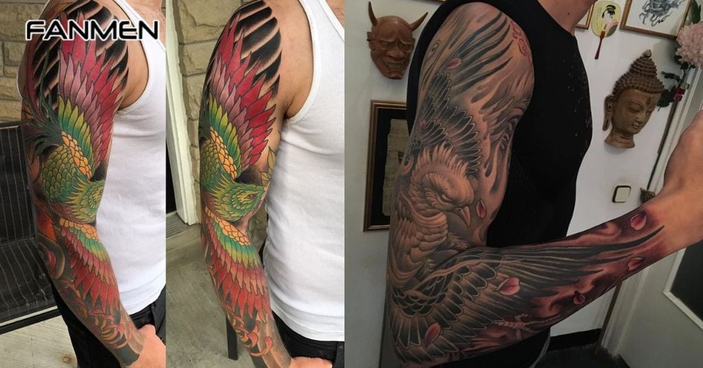 Hình xăm phượng hoàng full tay 14