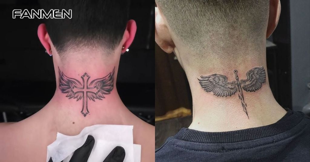 Hình xăm sau gáy nam đơn giản 2