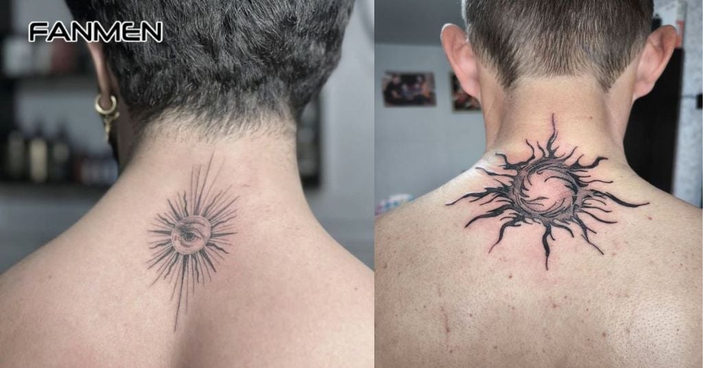 Hình xăm sau gáy nam đơn giản 7