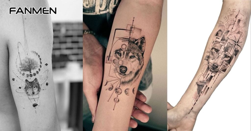 Hình Xăm Sói Geometric 2