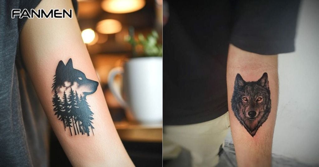 Hình xăm sói mini 6