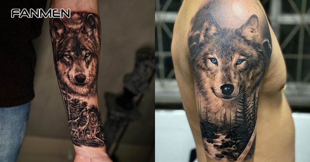 Hình xăm sói Realistic 7