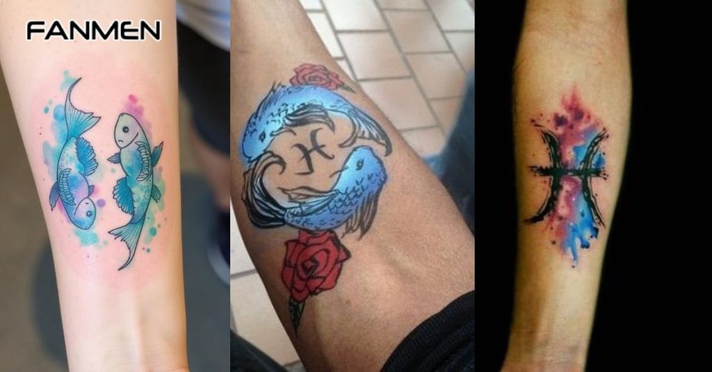 Hình Xăm Song Ngư Màu Sắc Độc Đáo