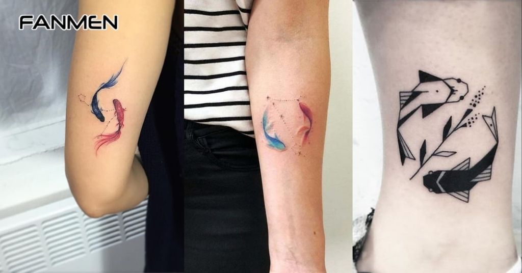 Hình Xăm Song Ngư Tối Giản