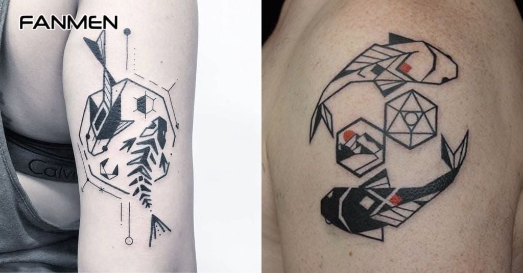 Hình xăm Song Ngư phong cách Tribal 2