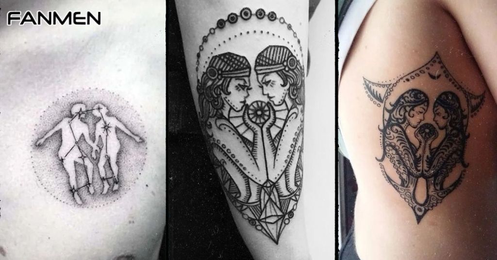 Hình xăm Song Tử nam mẫu 12