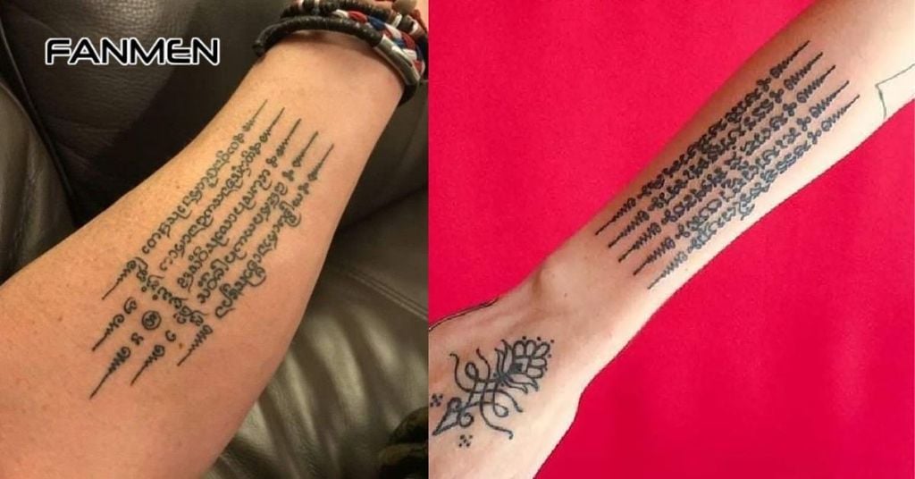 Hình xăm Thái Lan 5 dòng Yant Hah Taew