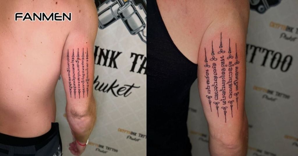 Hình xăm Thái Lan 5 dòng Yant Hah Taew